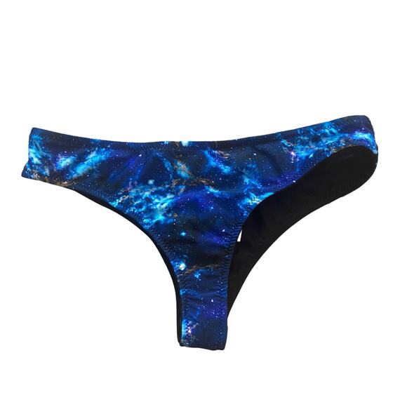 Hot Topic Other - Hot Topic Small Cheeky Bikini Bottom Galaxy Reverse Black Blue NWT